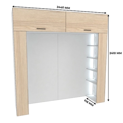 Ниша для кровати с секциями с подсветкой L407.60