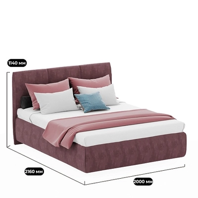 Кровать двуспальная мягкая ПАЛЕРМО с подъемным механизмом, 160x200
