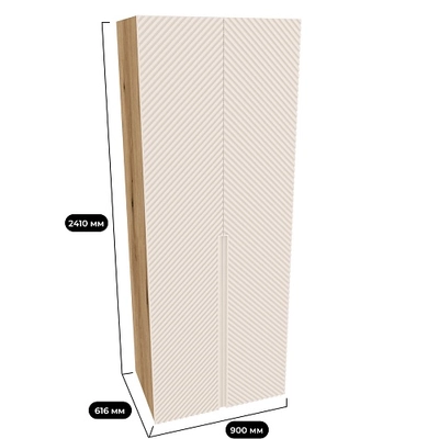 Шкаф 2 дверный, фрезерованные фасады в эмали LE210.60-4