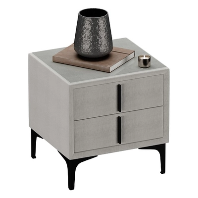 Тумба прикроватная мягкая, стекло прозрачное, ножки черные ГРЕЙС752