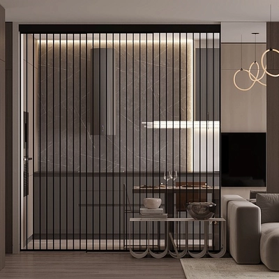 Раздвижная стеклянная перегородка для кухни GRACE 22