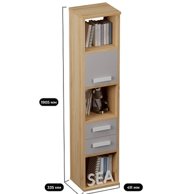 Cтеллаж сквозной книжный на 5 ниш E805