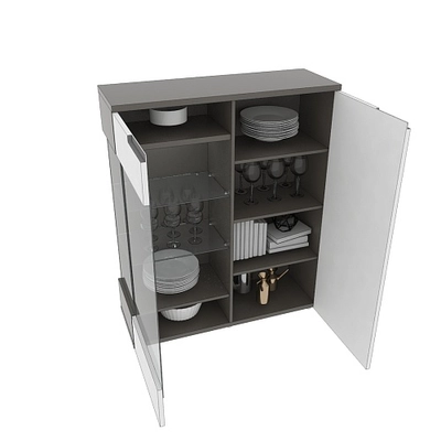 Шкаф напольный с подсветкой, фасады в эмали LE202 L/R