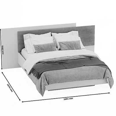 Кровать двуспальная Lazio с парящим эффектом и мягкой спинкой L162 , 160x200