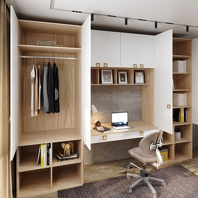 Рабочая зона со шкафом для школьника Лацио