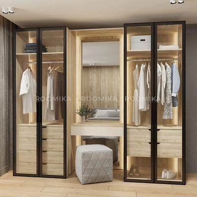 Шкаф для спальни с двумя ящиками и штангой с подсветкой R210.60-2