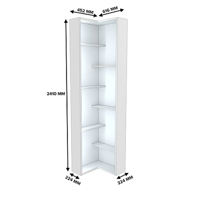 Стеллаж завершающий угловой с подсветкой L230.60 L/R