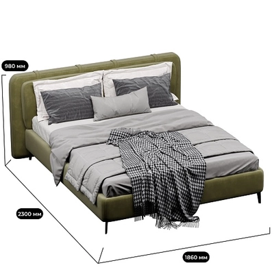 Кровать двуспальная мягкая СТЕНЛИ, 160x200