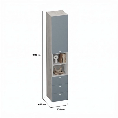 Шкаф однодверный с нишей и ящиками LG224