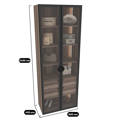 Шкаф с встроенными ящиками с подсветкой R214.2