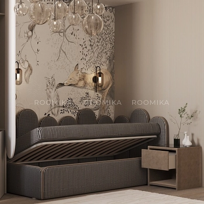 Мягкая кровать-диван КИПРОС с подъемным механизмом, 90x190