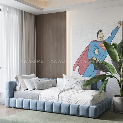 Кровать односпальная мягкая с ортопедической решеткой КВАДРО-М