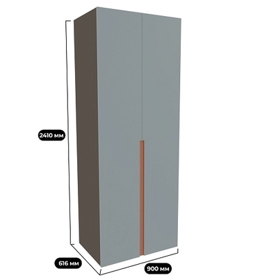 Шкаф двухдверный глубокий, фасады в эмали LE210.60-1