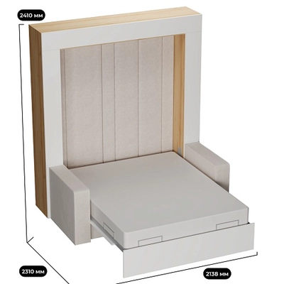 Шкаф-кровать трансформер LE950.160, фасады в эмали, 160x200