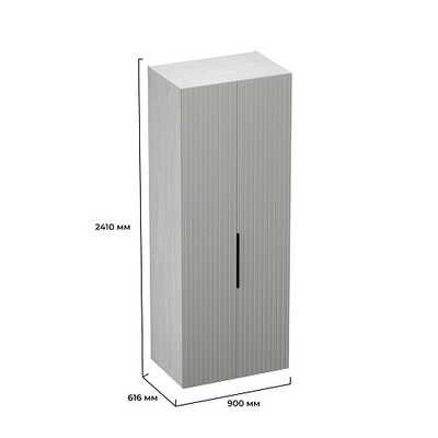 Шкаф 2 дверный, фрезерованные фасады в эмали LE210.60-1