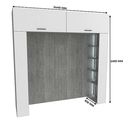 Ниша для кровати с секциями с подсветкой LG407.60