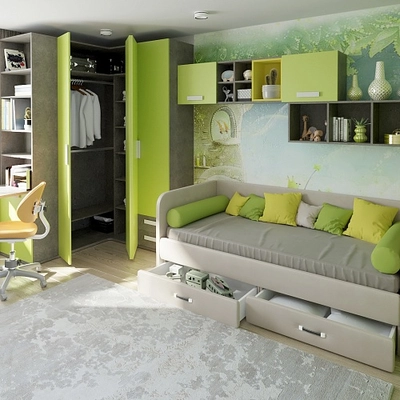 Шкаф угловой со складной дверью E209 L/R