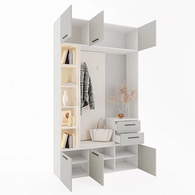 Секция с вешалкой и стеллажом L416