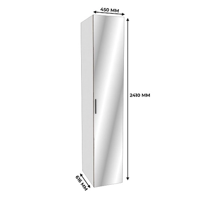 Шкаф 1 дверный узкий с зеркалом L220.60-1Z
