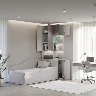 Шкаф с нишей с подсветкой, фасады в эмали LE212.3-90