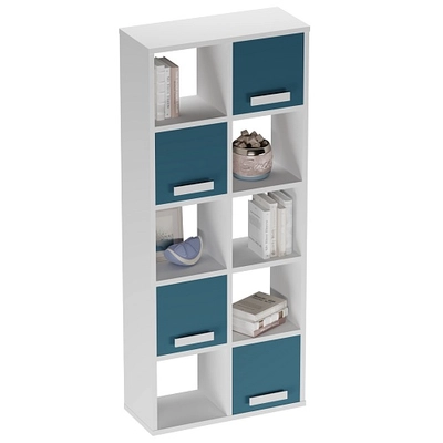 Стеллаж сквозной книжный на 10 ниш с ящиками E810