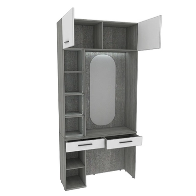 Столик туалетный с антресолью и стеллажом с подсветкой LG415