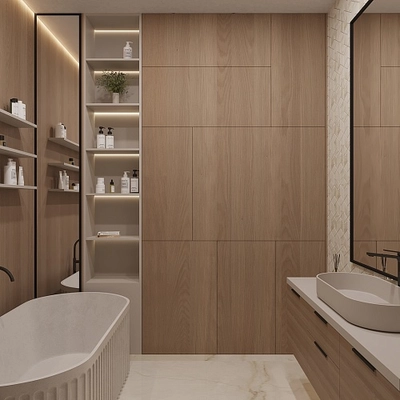 Санузел со скрытой системой хранения №136