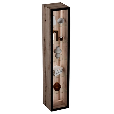 Шкаф со стеклянными фасадом полки стекло с подсветкой R220.1