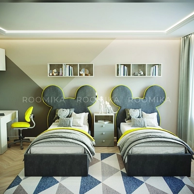 Кровать односпальная мягкая МИККИ с подъемным механизмом, 90x190