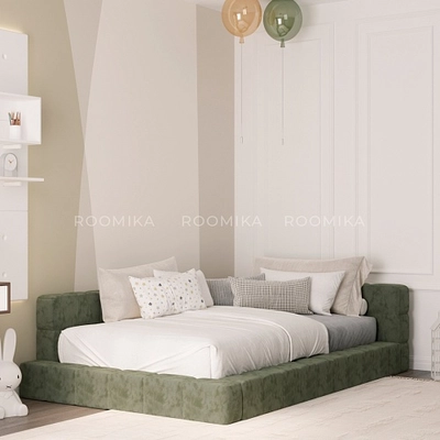 Кровать полутороспальная мягкая с ортопедической решеткой КВАДРО-М, 120х200