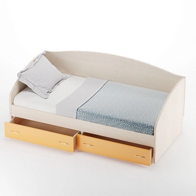 Кровать односпальная с ящиками и бортиком P902N, 90x190