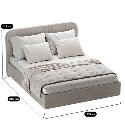 Кровать двуспальная мягкая ФЛАЙ с подъемным механизмом, 180x200