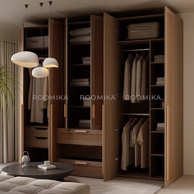 Шкаф двустворчатый, фасады натуральный ротанг L210.60-3