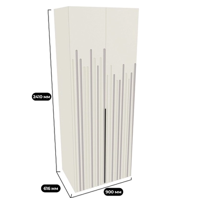 Шкаф 2 дверный, фрезерованные фасады в эмали LE210.60-3