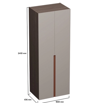 Шкаф двухдверный глубокий, фасады в эмали LE210.60-4