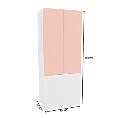 Шкаф двухдверный с фальш стенкой, фасады в эмали LE212