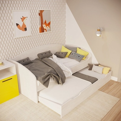 Кровать с выдвижным спальным местом P910, 90x190