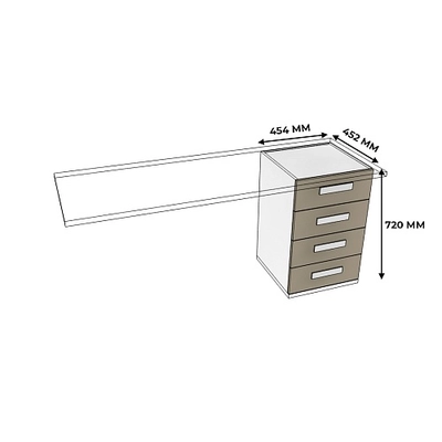 Тумба опора для стола с ящиками E706