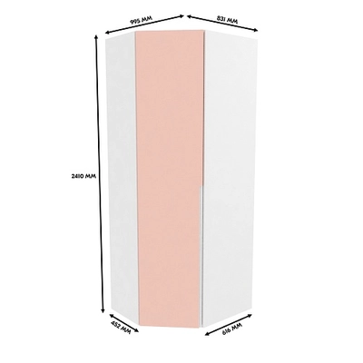 Шкаф угловой разносторонний, фасады в эмали LE218 L/R