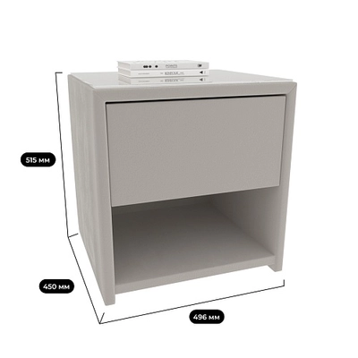 Тумба прикроватная мягкая, стекло прозрачное САНРАЙС 751