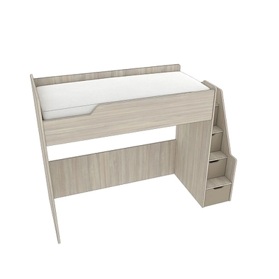 Кровать-чердак  с лестницей комодом L907, 90x200 L/R