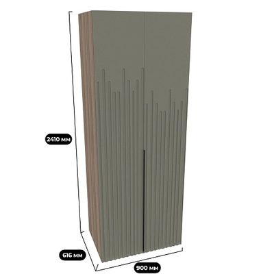 Шкаф 2 дверный, фрезерованные фасады в эмали LE210.60-3