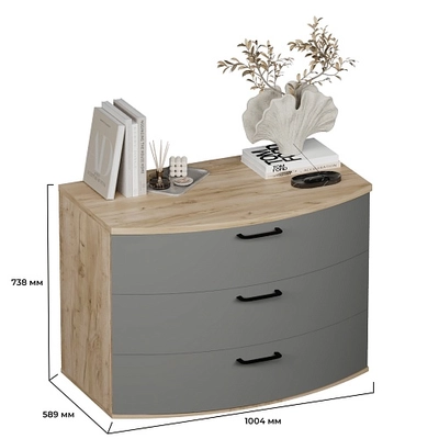 Комод радиусный 3 ящика P703