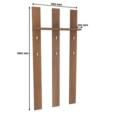 Панель широкая с полкой и крючками L100