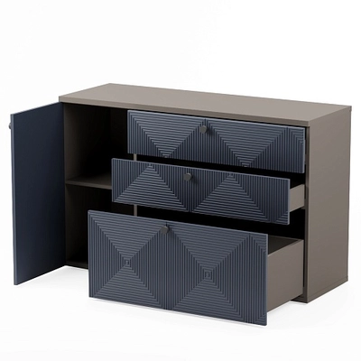 Комод с фрезерованными фасадами в эмали LE706 L/R