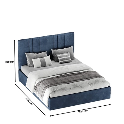 Кровать двуспальная мягкая ХИЛТОН с подъемным механизмом, 160x200