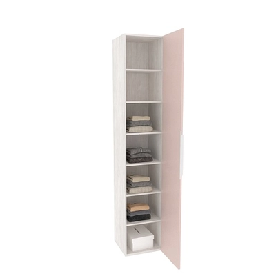 Шкаф однодверный со полками узкий, фасады в эмали арка LE220.44-4