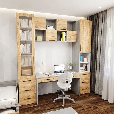 Рабочая зона со шкафами для школьника Лацио