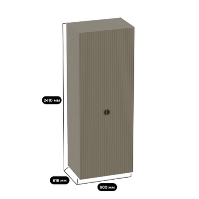 Шкаф 2 дверный, фрезерованные фасады в эмали LE210.60-2