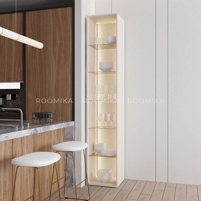 Шкаф со стеклянными фасадом полки стекло с подсветкой R220.1